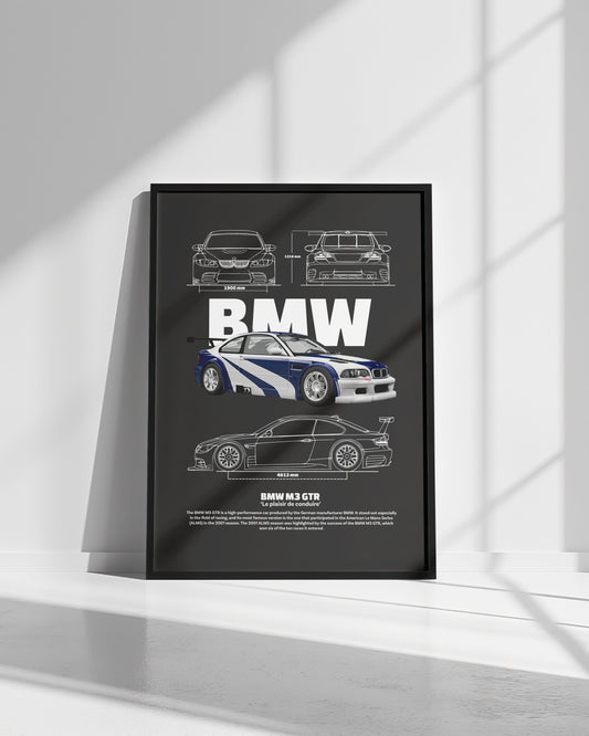 BMW M3 GTR - Motorsport Wall Art - Bacon Design