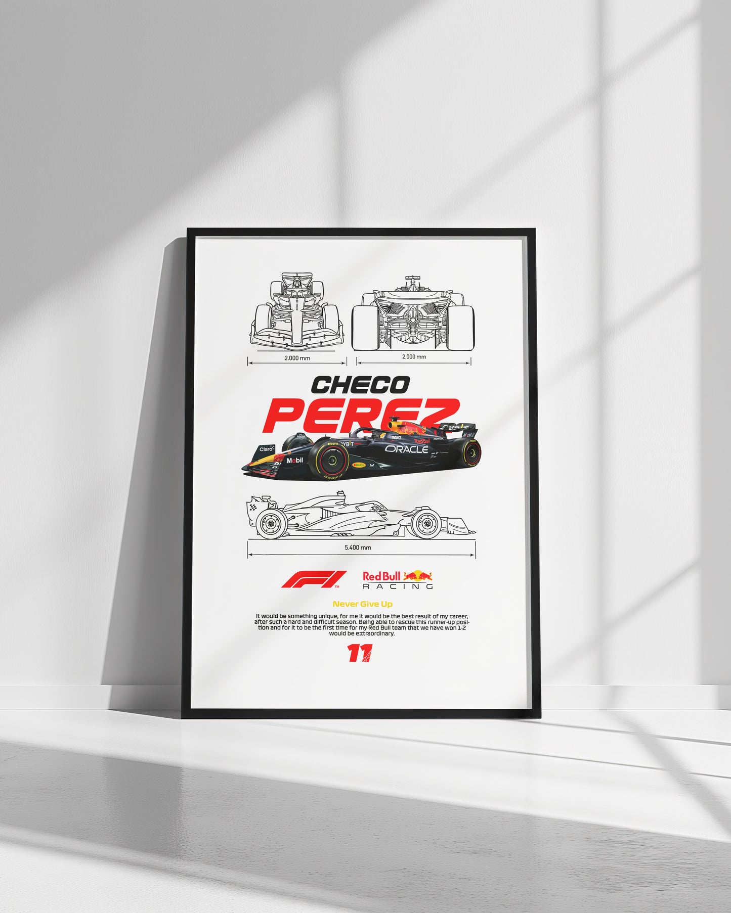 Pérez Red Bull F1 Poster – Wall Art - Bacon Design