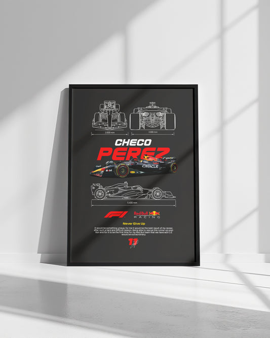 Pérez Red Bull F1 Poster – Wall Art - Bacon Design