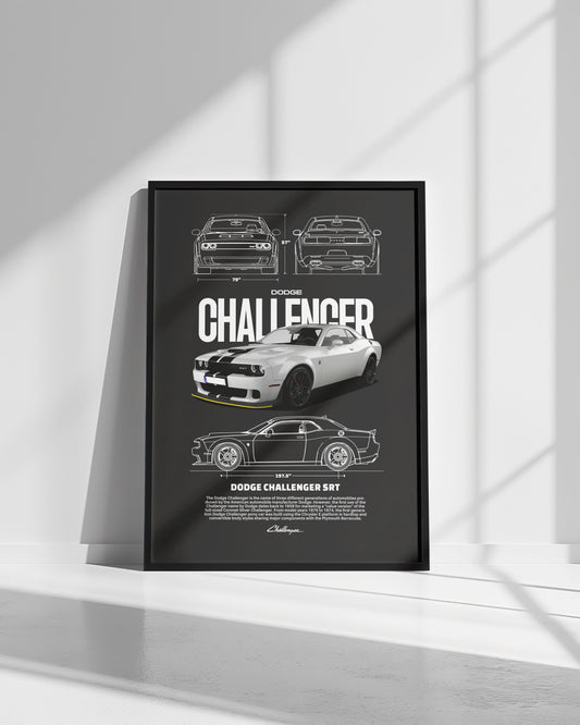 Dodge Challenger Poster – Wall Art - Bacon Design