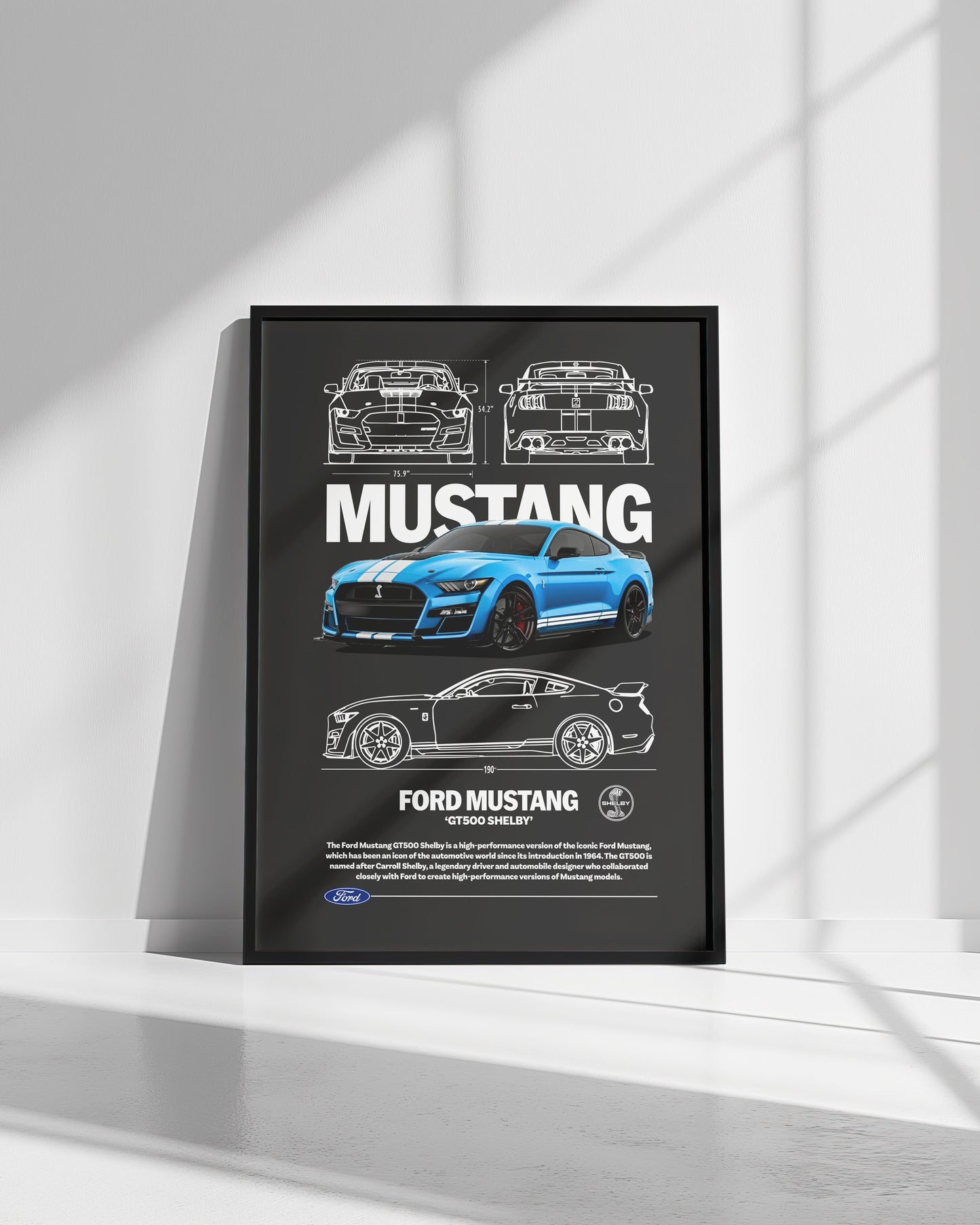Mustang GT500 Shelby – Wall Art - Bacon Design